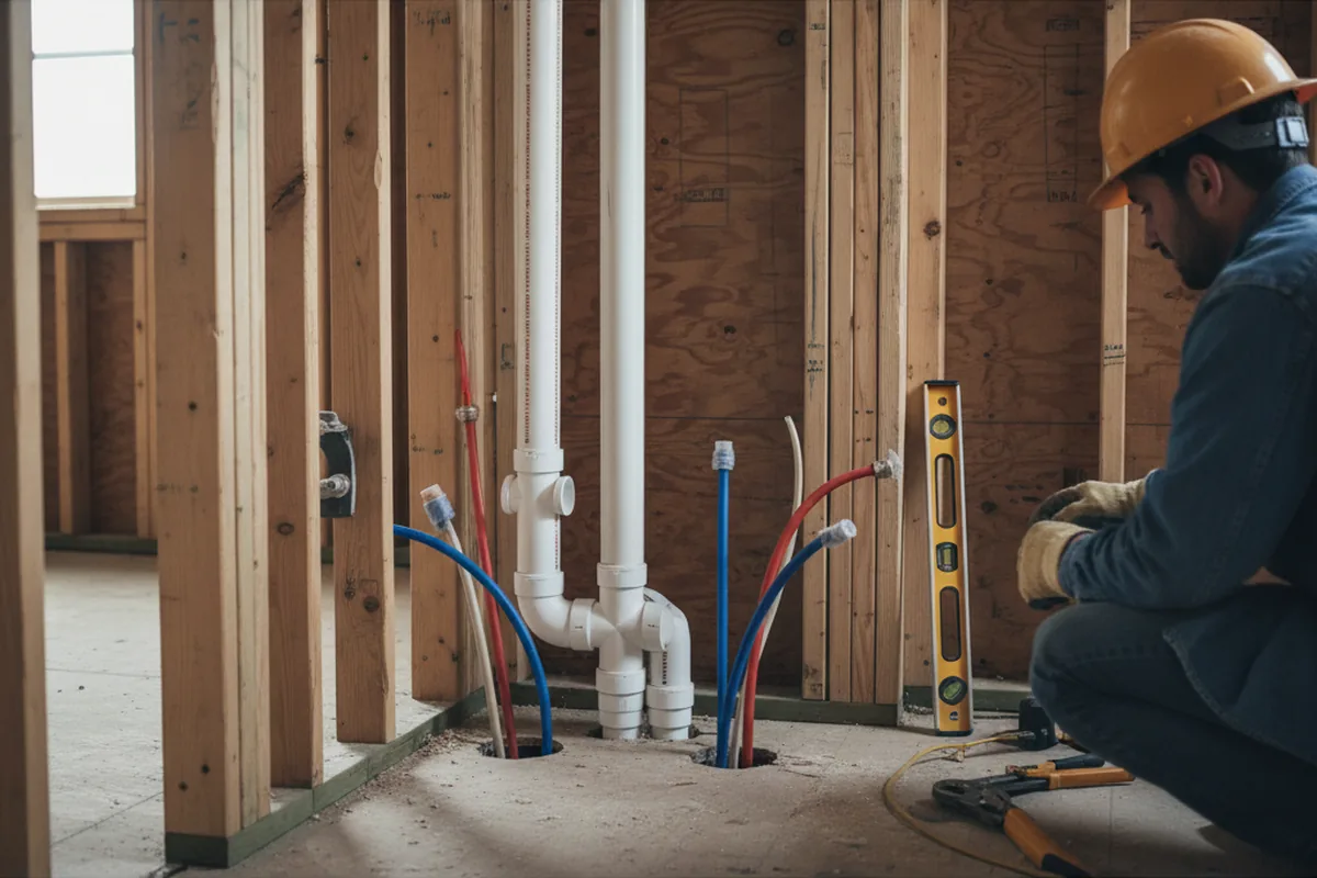 Drain and supply rough-in during Toilet Repair and Installation in Longview