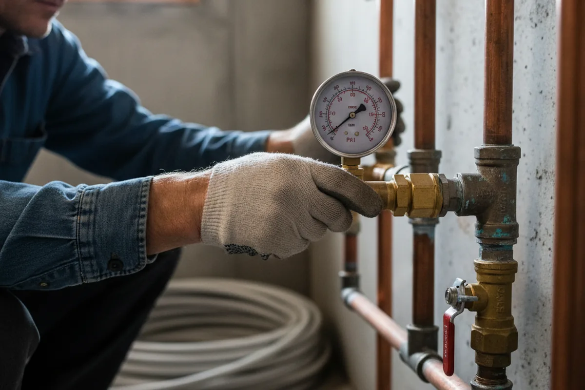 Pressure testing a repaired line during Water Line Repair in Longview